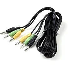 SummitLink Audio Cable 3 to 3 Minijack Color Coded Compatible for 5.1 Channel Logitech Computer Speakers