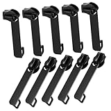 Uonlytech 10 piezas Tiradores de Cremallera de Nylon Doble Negros para Maletas Resistentes y Desmontables Reemplazo Duradero para Reparación de Cremalleras de Equipaje