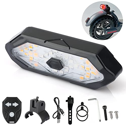 E Scooter Turn Signal,Scooter Bike Turn Signal/Blinker/Tail Light With Remote Control Compatible With Xiaomi M365/Pro2/1S Series E Scooter/Bike Blinker Adjustable Direction Rechargeable Accessories #TOP2