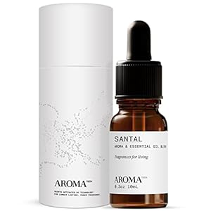 AromaTech Santal Aroma Essential Oil Blend, Aromatherapy Diffuser Oil with Patchouli and Cedarwood for Diffuser, Humidifier – 0.3 fl oz, 10 mL
