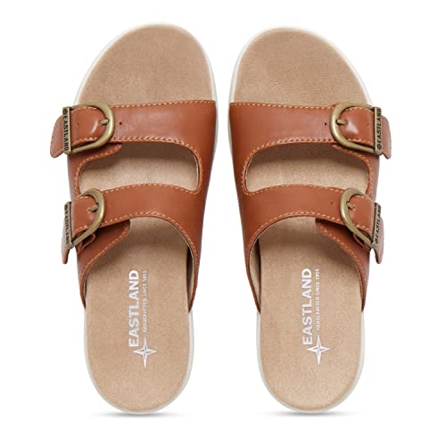 Eastland Women's Avery Flat Sandal, Tan, 8 #TOP6