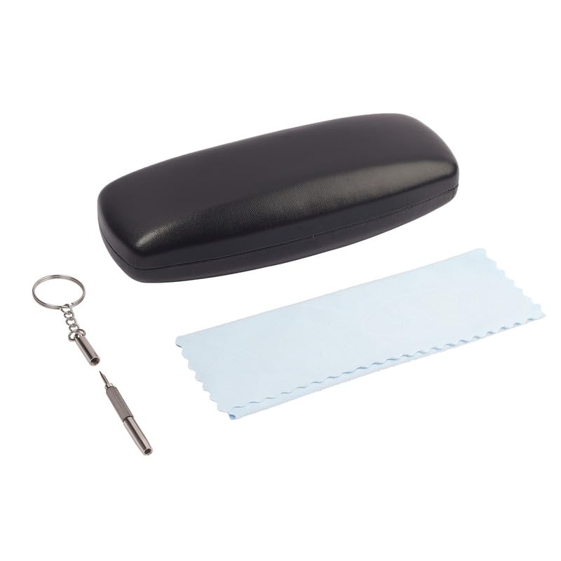Image of VIVID Vision Unisex Adult Eyewear Specs Case Cover | Screw Driver | Free Cloth | Protect Eye Glasses | Chashma Dibbi | Spectacle Box | HINGE-SPRING | Metal | 3 IN 1