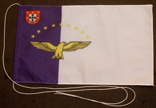 Preisvergleich Produktbild Buddel-Bini Azoren 15x25 cm Tischflagge in Profi - Qualität Tischfahne Autoflagge Bootsflagge Motorradflagge Mopedflagge