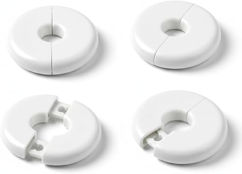 4 Pack Wall Cable Grommet, Split Round Wire Hole Cover for Desk & Wall | Split cable grommets with round plastic design for clean wire routing through desks, walls and cable management setups.
