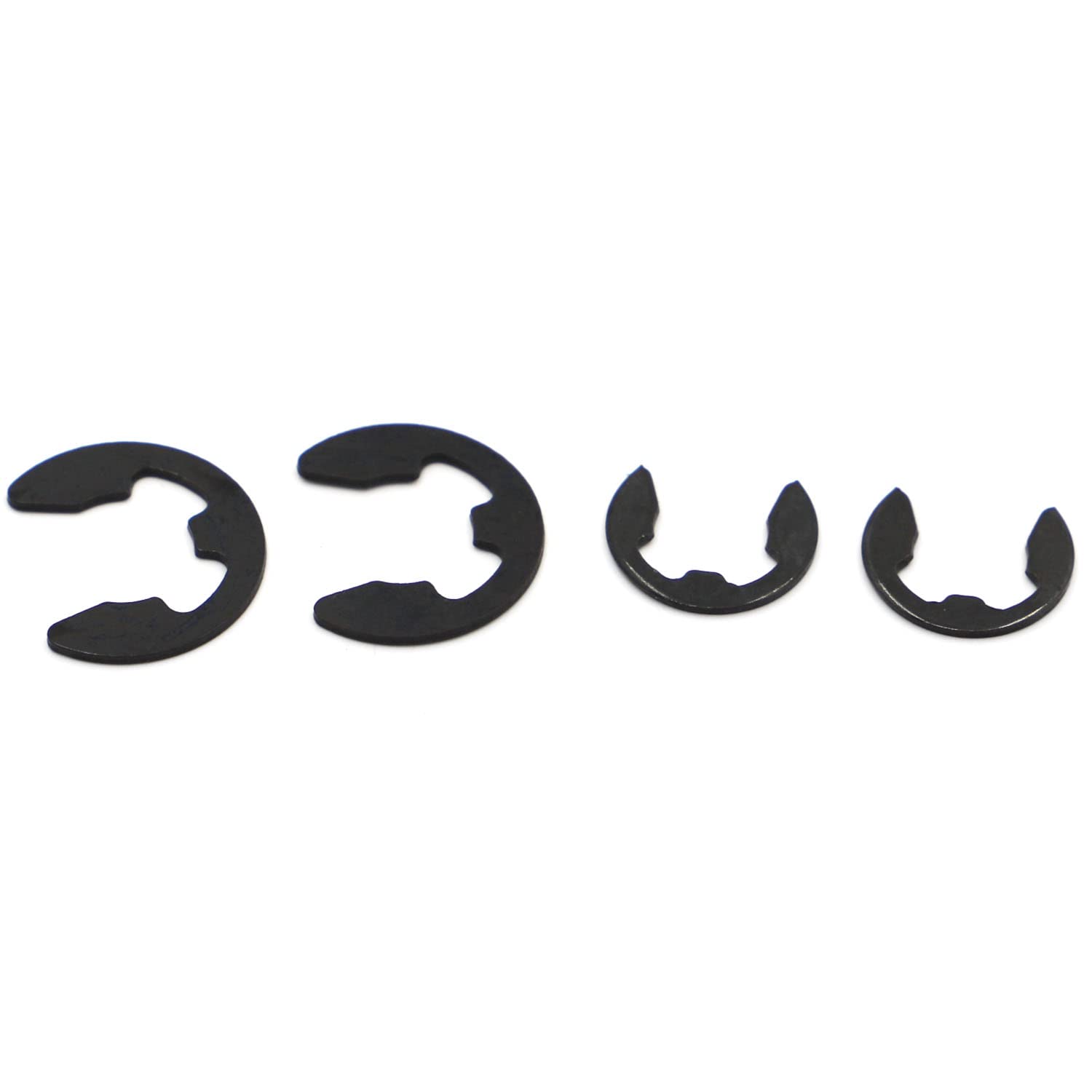 M1.2 M1.5 M2 M3 M3.5 M4 M5 M6 M7 M8 M10 M12 M13 M15-M24 Black 65mn Steel E Clip Circlip Retaining Ring Washer for Shaft Fastener - (Inner Diameter: M5 50pcs)
