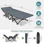 Mopaicot Camping Cot for Adults, Folding Bed with Mattress - Image 2