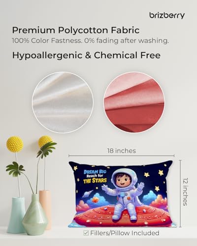Image of Brizberry Kids Pillow Cushion with Super Soft Fabric | Animal & Cartoon Prints | 12x18 inches (Design 7)
