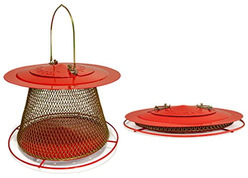 Collapsible Hanging Mesh Wild Bird Feeder - For Red Cardinals, Finch, Perching, Clinging And Hanging Birds - All Metal Premium Construction And Zinc Plated Resists Rust - By Squirrel Guard #TOP3