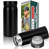 LIVEMUG Pocket Spittoon for Chewing Tobacco - 6.5 Oz Stainless Steel Portable Spit Cup, Dip Spitting - Wide Mouth, Spill Resistant Spitter, Black