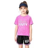 Tilozs Kinder Trainingsanzug Mädchen Jungen Training Jogging Sport Set Kurz Atmungsaktiv Sommer Schnelltrockend Sportanzug, Rot, 134-140(Herstellergröße:140)