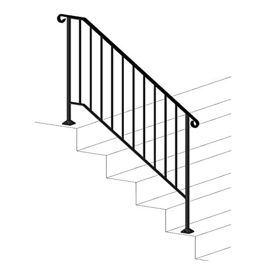 Iron X Handrail Picket #4 (Concrete Steps)