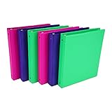 Samsill I21399  Fashion Color 3 Ring Binder Bulk Pack, 1 Inch Round Ring, Storage Binder, Assorted  - Electric Pink, Deep Purple, Fern Green, 6 Pack