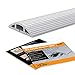 Simple Cord Floor 10 Ft Gray Cord Cover Protects Cables, Cords, or Wires - 3 Channel Grey On Floor Raceway for Sidewalks or Walkways, in The Home or Office Doorways (Gray 10 Ft)