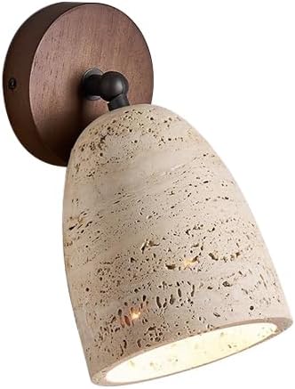 E26 Base Yellow Travertine Wall Light, Modern Industrial Style Wall Lamp, Flush Mount Single Head Wall Sconce, Bedroom Living Room Dining Room Wall Mounted Light Fixtures