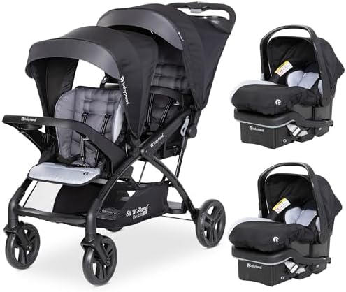 Baby Trend Double Stroller with 2 EZ-Lift Plus Infant Car Seats, Sit N