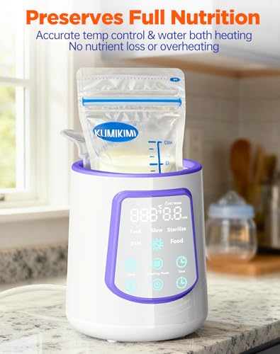 Fast Baby Bottle Warmer for Breastmilk, Smart 12 in 1 Breast Milk Warmer for Baby Essentials with Timer Temperature Control, Sterili-zing, Water Bath Technology, Baby Warmer for All Bottles Food Jars - Thumbnail 5