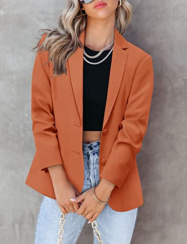 Zdlong Women's Casual Blazer Jackets Suit Long Sleeve Open Front With Button Pockets For Business Office #TOP2