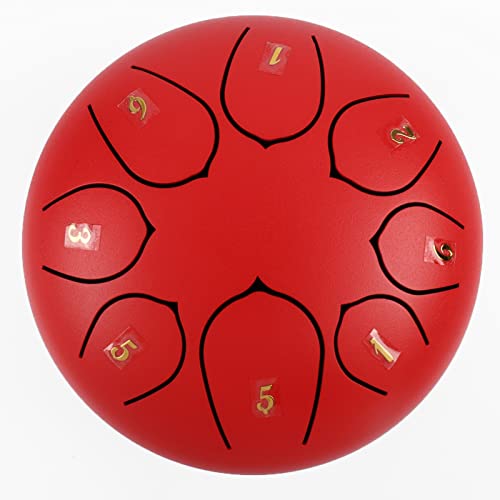 Hyranect Hang Drum De Mão Tambor de língua de aço, 30 cm, 8 notas, tambor de mão, tambor de flor, ta