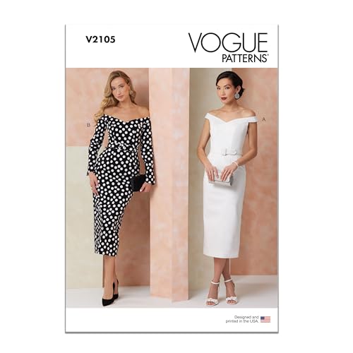 Patrons couture Vogue V2105D5 ajuster une robe à votre silhouette tailles 36 à 40