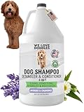 Dog Shampoo Half Gallon - Cleans, Conditions & Detangles, Goldendoodles, Poodles, & Doodle Shampoo - for Matted Pet Hair - Sensitive Skin Wash for Puppies - Made in The USA, 64OZ (Lavender)