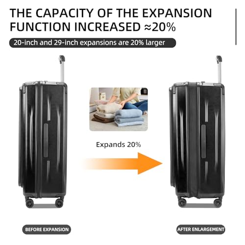 LOUIS KAISER Premium Carry On Luggage, 29 Inch Top Opening Aluminum Frame Airline Approved ABS+PC Hard Shell Suitcases with Silent Wheels, TSA Lock, Front Pocket & Wet-dry Separated Six-piece set by LOUIS KAISER - Image 3