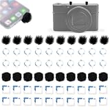 Mikrofon-Windschutz Fell, 20 PCS Fell Windschutz für Mikrophon, Fell Mikrofon Windschutzscheibe, Schwarz Fell Mikrofon Popschutz, für Kompatibel mit GoPro Hero 8-13 Actionkamera-Mikrofonabdeckung (A)