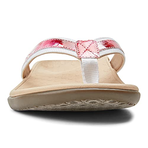 Vionic Women's Tide Ii Toe Post Sandal - Ladies Flip Flop With Concealed Orthotic Arch Support White Floral 9 Medium Us #TOP3