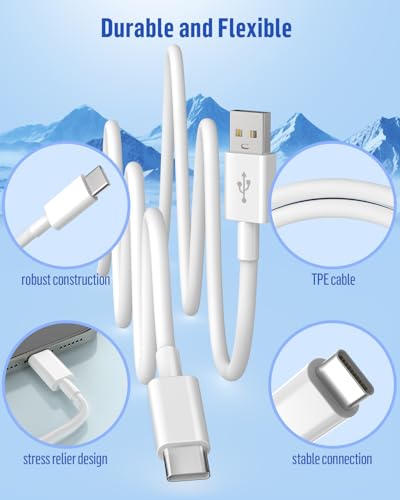 XIAWAO Cabo carregador Carplay para iPhone 17 16 15 (2 unidades, 1 m) cabo USB para USB C para iPhone 17 16 15 Pro Max, para iPad 10/11ª geração, iPad Air 4/5ª geração, iPad mini 7/6 cabo de