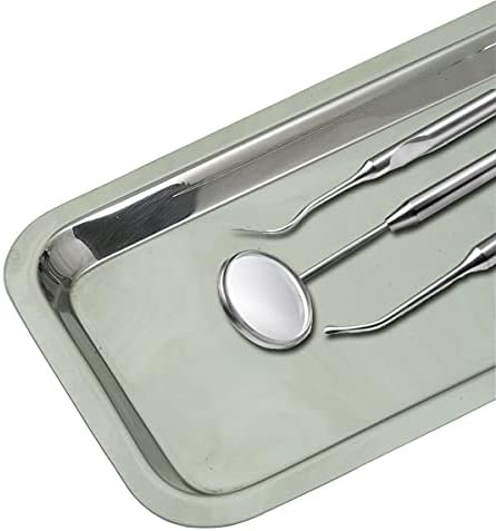 Small Instrument Tray, Stainless Steel Rectangular Tray Small Laboratory Supplies Tray for Lab Tool (22.5x12cm) (1)