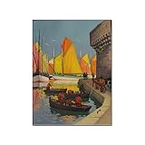 Vintage Travel Poster Rowing and Yachting Canvas Print Decoration Canvas Painting Wall Art Poster fo
