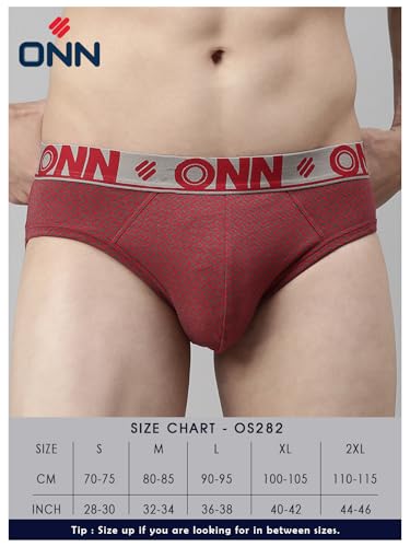 Image of ONN Men's Super Combed Cotton Printed Briefs with Ultra Soft Waistband, Moisture-Wicking, Stylish Patterns, Lightweight, Breathable, All-Day Comfort | Prints May Vary | Style OS282 |
