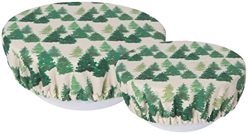 Now Designs Woods Save It Reusable Cotton Bowl Covers 7.5 and 9.25 inch, Set of 2