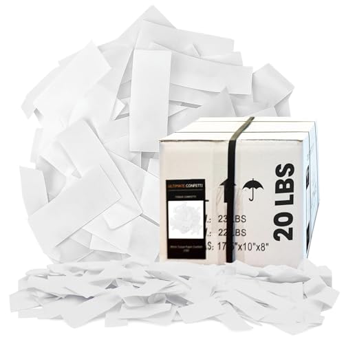Ultimate Confetti, White Biodegradable Confetti - Rectangular Fluttering Tissue Paper
