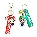 wopin 2 pcs Super Mario Rubber Keychains, Rubber Quality Keychains Key Chain Creative Cartoon Keychain, Cute Mario Figure, Boy Fashion Pendant Gift