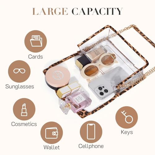 Image of Missnine Clear Bag for Stadium Events Clear Crossbody Purse Stadium Approved Women Transparent Shoulder Bag for Concerts