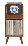 Crosley Furniture Asheville Small Mid-Century Modern Record Stand, Vinyl Storage, Holds up to 130 Records, Walnut