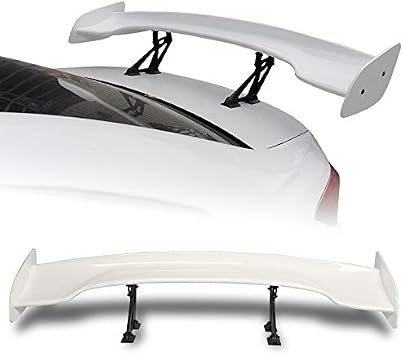 EPARTS Universal 57" Type-3 ABS Adjustable GT Style Rear Trunk Spoiler Wing Painted White