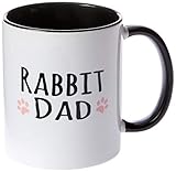 3dRose Rabbit Dad Mug, 11 oz, Black