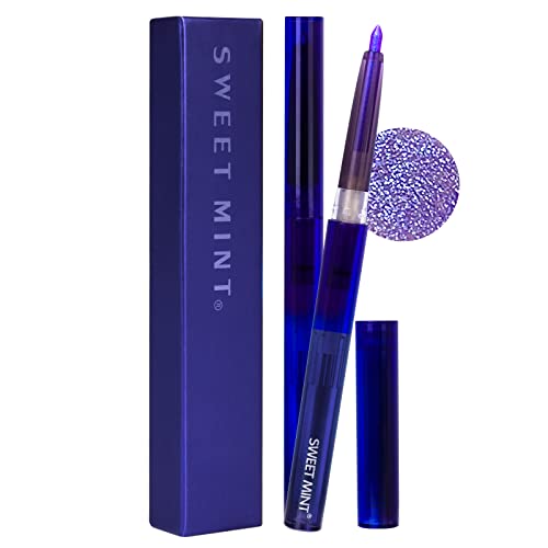 Eyeliner Pencil Purple Eyeliner, Purple Blue Gold Shifting Colors Waterproof Glitter Eyeliner Pen Mermaid Makeup, 24H Long-Lasting Metallic Colored Highlight #03 #TOP2