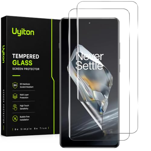 Image of Uyiton 2 Pack Screen Protector for OnePlus 12R (6.78-inch Curved Display) | HD Clear Flexible Film | Bubble-Free Easy Installation | Scratch Resistant | Case Friendly