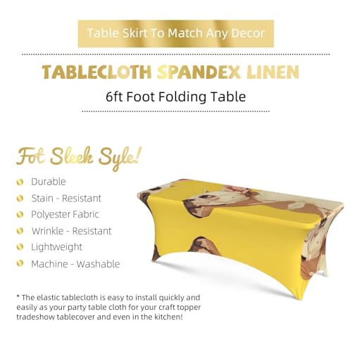 Housse de table élasthanne bouledogue français pour cacher table usée 1,8m - 6