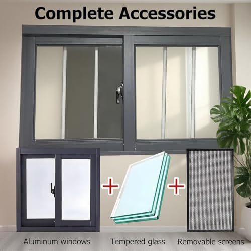 Premium White Basement Window Replacement, Removable Sliding Aluminum, Fits 25-40 Inches, Ideal for 26x25in / 66x64cm, Energy Efficient & Durable Design