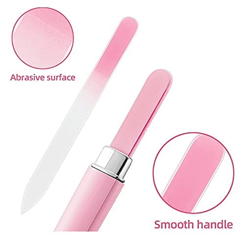 5 Pack Glass Nail Files With Case Crystal Glass Fingernail Files Double Sided Glass Nail File Mixed Color Manicure Set For Gentle Nail Care For Women Girls Christmas #TOP1