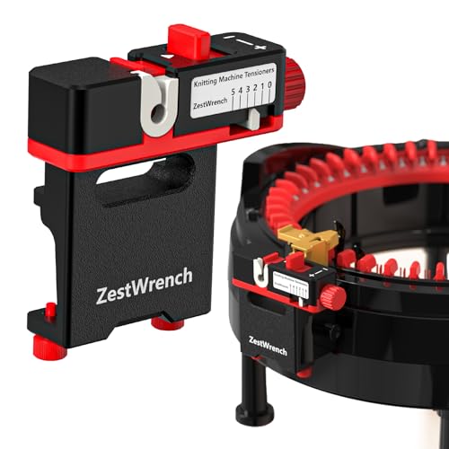 ZestWrench Circular Knitting Machine Tensioner for Addi 46&22 Needles, 360° No-Drop Yarn Winder, One-Touch Release for Effortless Feeding, Fits Electric & Manual Knitting Machines, Ergonomic Design