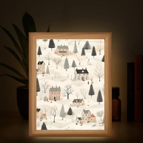 Light Up Painting, Graffiti Forest Wall Art Picture Light Fantastic Forest Light Up Desktop Art Frame, 10 Brightness, USB Powered, 3 Lighting Modes, Anxiety Relief Decor Gift for Bedroom Home