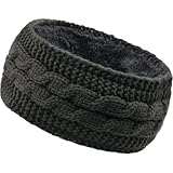 iplusmile 冬用かぎ針編みヘッドバンド フリース裏地付きイヤーウォーマー ニットラップ 秋冬女性用ファッション帽子 寒冷地対応