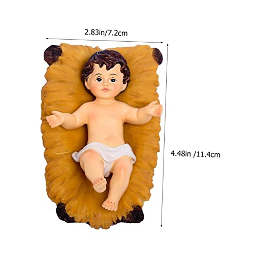 Estatua religiosa de Baby Jesus en resina pequeña miniatura 7