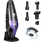 Balter Vivo Handstaubsauger Akku Staubsauger Beutellos, Nass & Trocken, Kabellos, Auto Büro Zuhause, 2200mAh, 14.8V 120W, Lila