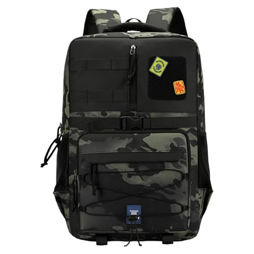 Image of 35L Tactical Backpacks Black Backpack Molle Daypack for Camping,Black Camo