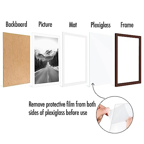 Americanflat 13x19 Picture Frame with Polished Plexiglass - Set of 5 - Use as 11x17 Frame with Mat or Display 13x19 Photo Without Mat - Galleria Collection - Picture Frames for Wall Display - Mahogany by Americanflat - Image 6